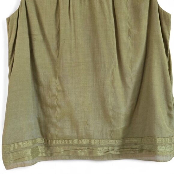 Coldwater Creek Womens Olive Green Sleeveless Round Neck Blouse Medium - Picture 5 of 8